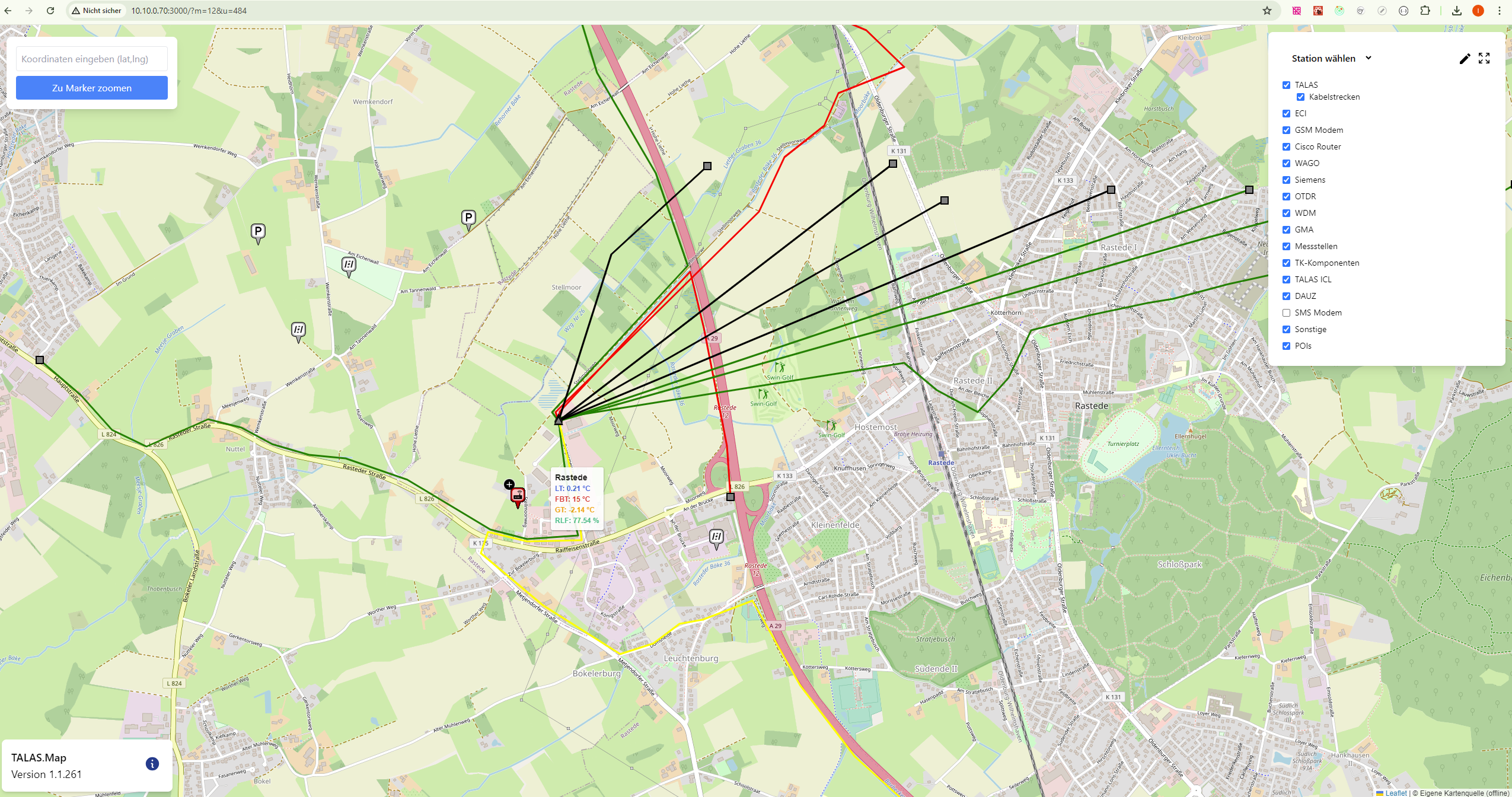 Startansicht der NodeMap Karte