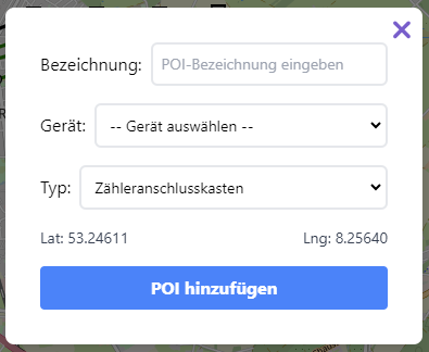 POI hinzufügen Modal