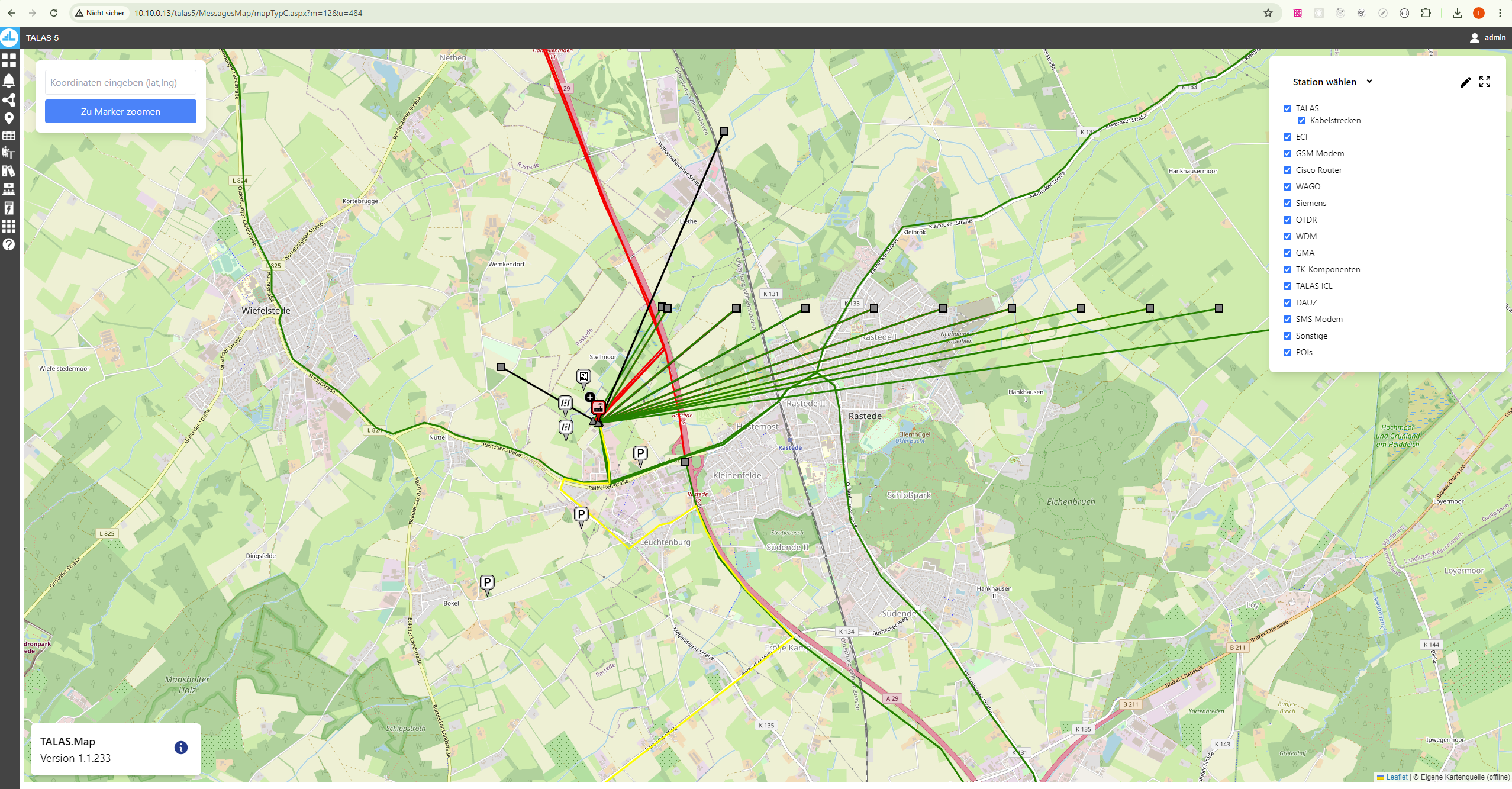 Startansicht der NodeMap Karte